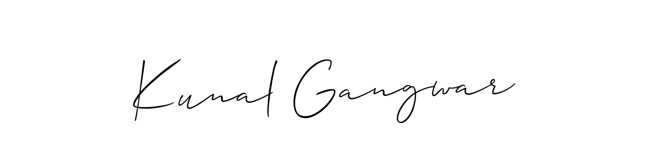 if you are searching for the best signature style for your name Kunal Gangwar. so please give up your signature search. here we have designed multiple signature styles  using Allison_Script. Kunal Gangwar signature style 2 images and pictures png