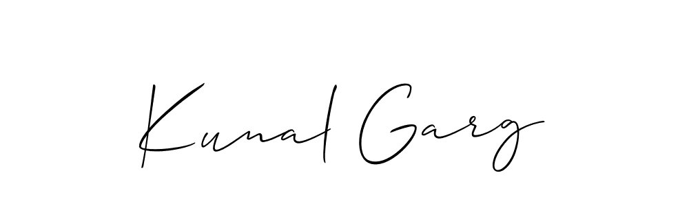 The best way (Allison_Script) to make a short signature is to pick only two or three words in your name. The name Kunal Garg include a total of six letters. For converting this name. Kunal Garg signature style 2 images and pictures png