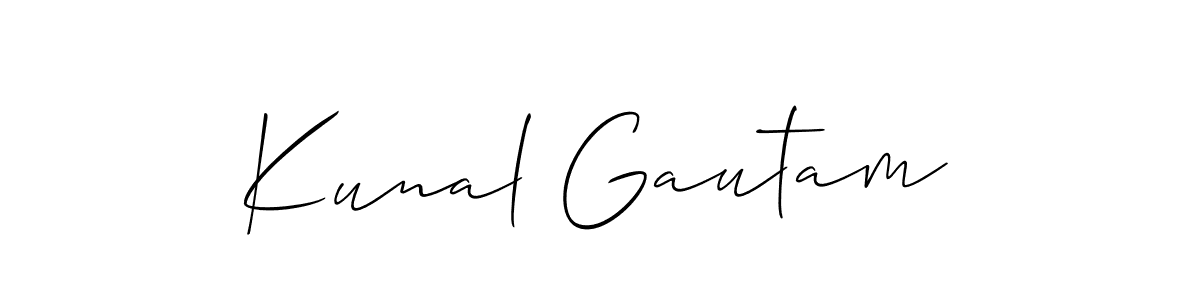 Create a beautiful signature design for name Kunal Gautam. With this signature (Allison_Script) fonts, you can make a handwritten signature for free. Kunal Gautam signature style 2 images and pictures png