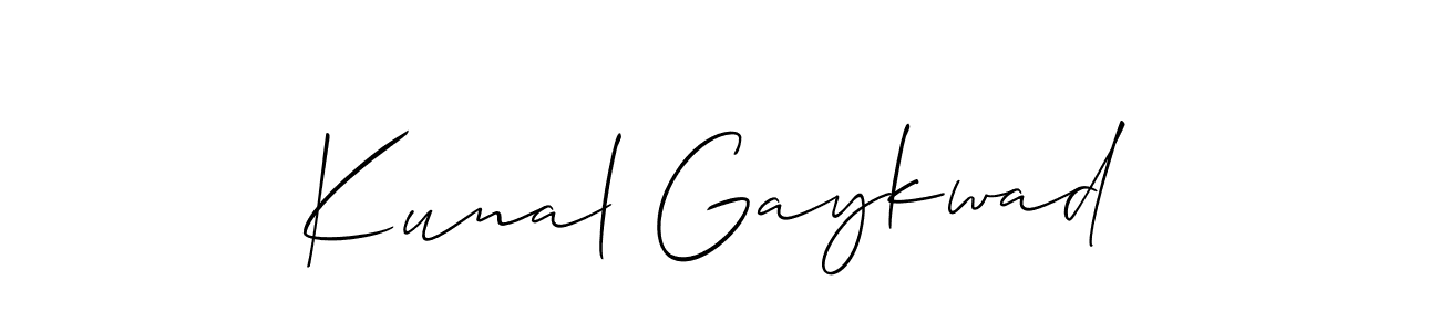 You should practise on your own different ways (Allison_Script) to write your name (Kunal Gaykwad) in signature. don't let someone else do it for you. Kunal Gaykwad signature style 2 images and pictures png