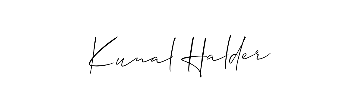 Also we have Kunal Halder name is the best signature style. Create professional handwritten signature collection using Allison_Script autograph style. Kunal Halder signature style 2 images and pictures png