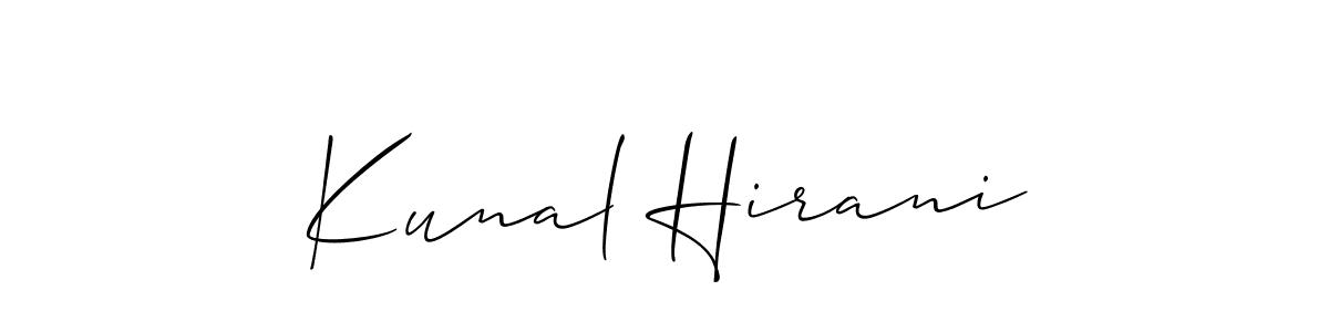 Also You can easily find your signature by using the search form. We will create Kunal Hirani name handwritten signature images for you free of cost using Allison_Script sign style. Kunal Hirani signature style 2 images and pictures png