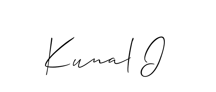 Make a beautiful signature design for name Kunal I. With this signature (Allison_Script) style, you can create a handwritten signature for free. Kunal I signature style 2 images and pictures png