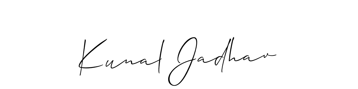 Design your own signature with our free online signature maker. With this signature software, you can create a handwritten (Allison_Script) signature for name Kunal Jadhav. Kunal Jadhav signature style 2 images and pictures png