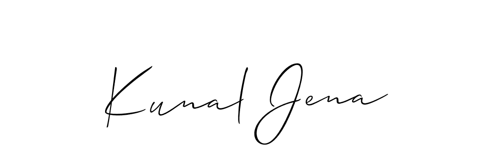 Also You can easily find your signature by using the search form. We will create Kunal Jena name handwritten signature images for you free of cost using Allison_Script sign style. Kunal Jena signature style 2 images and pictures png