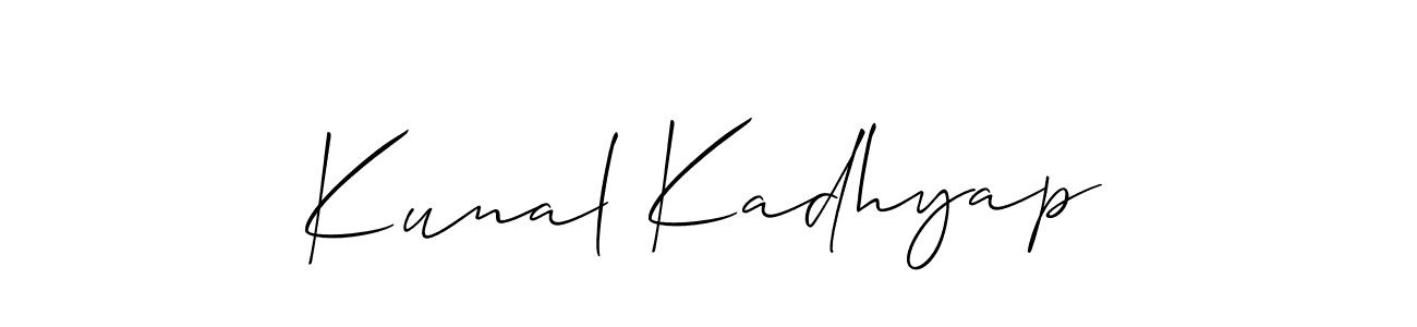 Design your own signature with our free online signature maker. With this signature software, you can create a handwritten (Allison_Script) signature for name Kunal Kadhyap. Kunal Kadhyap signature style 2 images and pictures png