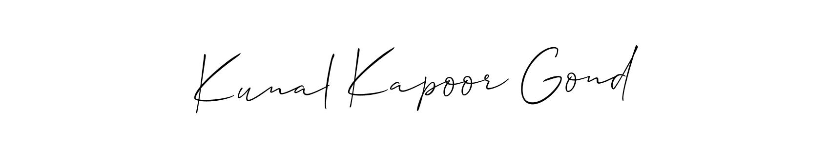 Also You can easily find your signature by using the search form. We will create Kunal Kapoor Gond name handwritten signature images for you free of cost using Allison_Script sign style. Kunal Kapoor Gond signature style 2 images and pictures png