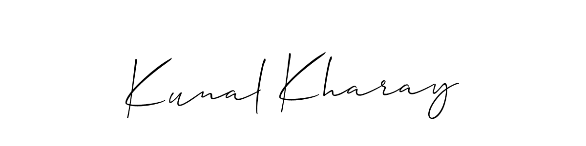 if you are searching for the best signature style for your name Kunal Kharay. so please give up your signature search. here we have designed multiple signature styles  using Allison_Script. Kunal Kharay signature style 2 images and pictures png