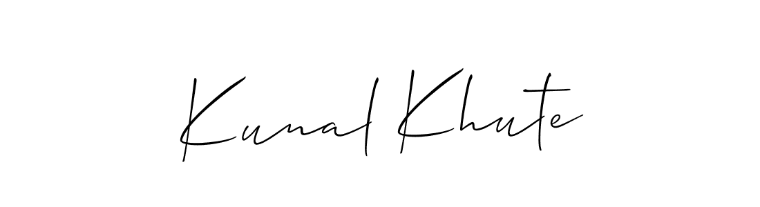Create a beautiful signature design for name Kunal Khute. With this signature (Allison_Script) fonts, you can make a handwritten signature for free. Kunal Khute signature style 2 images and pictures png