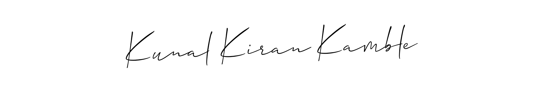 Make a short Kunal Kiran Kamble signature style. Manage your documents anywhere anytime using Allison_Script. Create and add eSignatures, submit forms, share and send files easily. Kunal Kiran Kamble signature style 2 images and pictures png