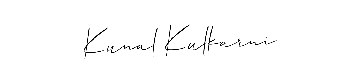 Use a signature maker to create a handwritten signature online. With this signature software, you can design (Allison_Script) your own signature for name Kunal Kulkarni. Kunal Kulkarni signature style 2 images and pictures png