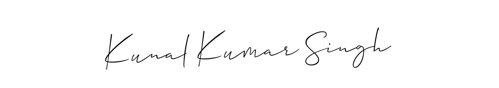 if you are searching for the best signature style for your name Kunal Kumar Singh. so please give up your signature search. here we have designed multiple signature styles  using Allison_Script. Kunal Kumar Singh signature style 2 images and pictures png