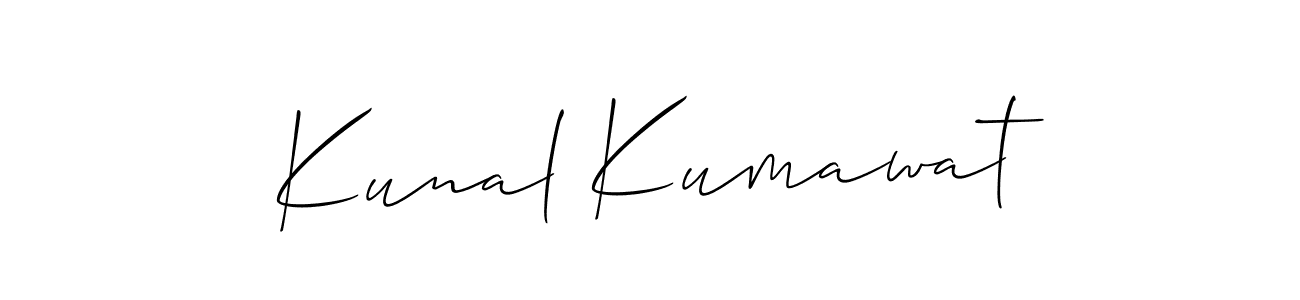How to make Kunal Kumawat name signature. Use Allison_Script style for creating short signs online. This is the latest handwritten sign. Kunal Kumawat signature style 2 images and pictures png