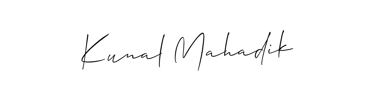 Design your own signature with our free online signature maker. With this signature software, you can create a handwritten (Allison_Script) signature for name Kunal Mahadik. Kunal Mahadik signature style 2 images and pictures png