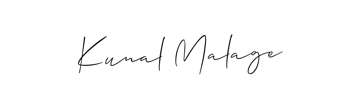 if you are searching for the best signature style for your name Kunal Malage. so please give up your signature search. here we have designed multiple signature styles  using Allison_Script. Kunal Malage signature style 2 images and pictures png