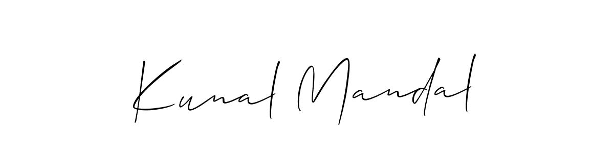 Make a beautiful signature design for name Kunal Mandal. With this signature (Allison_Script) style, you can create a handwritten signature for free. Kunal Mandal signature style 2 images and pictures png