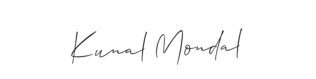 Create a beautiful signature design for name Kunal Mondal. With this signature (Allison_Script) fonts, you can make a handwritten signature for free. Kunal Mondal signature style 2 images and pictures png