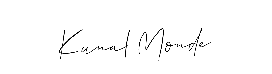Also You can easily find your signature by using the search form. We will create Kunal Monde name handwritten signature images for you free of cost using Allison_Script sign style. Kunal Monde signature style 2 images and pictures png