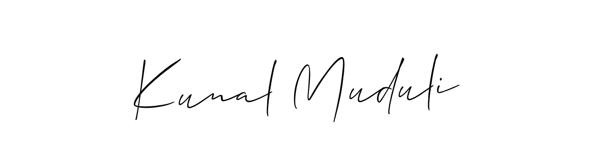 You should practise on your own different ways (Allison_Script) to write your name (Kunal Muduli) in signature. don't let someone else do it for you. Kunal Muduli signature style 2 images and pictures png