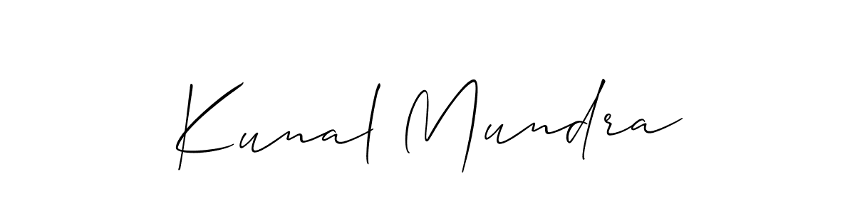 Also we have Kunal Mundra name is the best signature style. Create professional handwritten signature collection using Allison_Script autograph style. Kunal Mundra signature style 2 images and pictures png