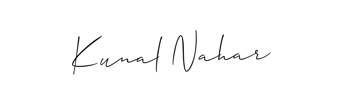 It looks lik you need a new signature style for name Kunal Nahar. Design unique handwritten (Allison_Script) signature with our free signature maker in just a few clicks. Kunal Nahar signature style 2 images and pictures png