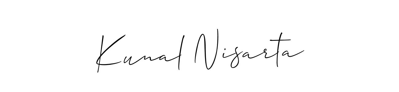 Best and Professional Signature Style for Kunal Nisarta. Allison_Script Best Signature Style Collection. Kunal Nisarta signature style 2 images and pictures png