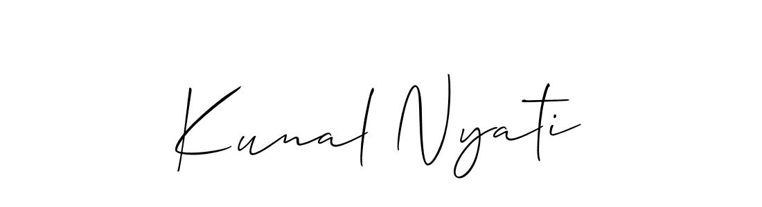 The best way (Allison_Script) to make a short signature is to pick only two or three words in your name. The name Kunal Nyati include a total of six letters. For converting this name. Kunal Nyati signature style 2 images and pictures png