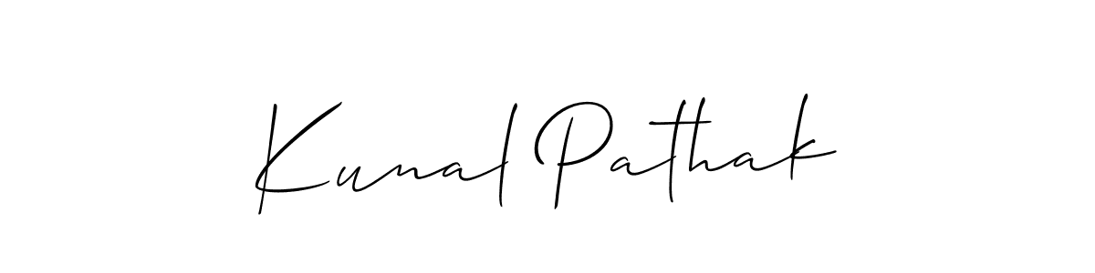 Allison_Script is a professional signature style that is perfect for those who want to add a touch of class to their signature. It is also a great choice for those who want to make their signature more unique. Get Kunal Pathak name to fancy signature for free. Kunal Pathak signature style 2 images and pictures png
