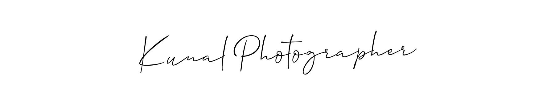 if you are searching for the best signature style for your name Kunal Photographer. so please give up your signature search. here we have designed multiple signature styles  using Allison_Script. Kunal Photographer signature style 2 images and pictures png