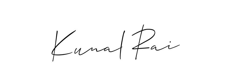 Use a signature maker to create a handwritten signature online. With this signature software, you can design (Allison_Script) your own signature for name Kunal Rai. Kunal Rai signature style 2 images and pictures png