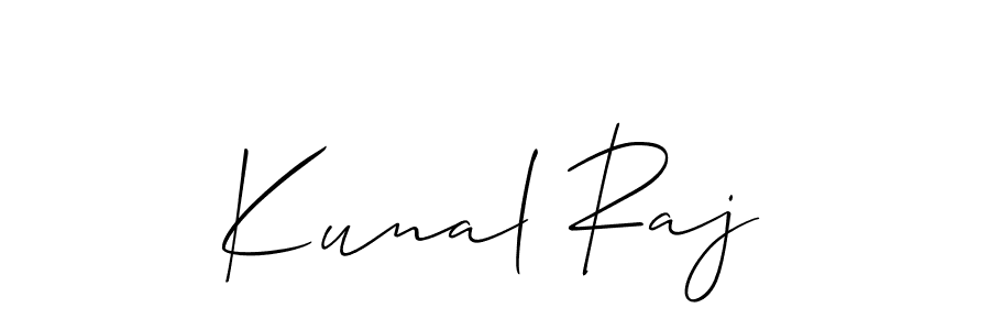 Make a beautiful signature design for name Kunal Raj. With this signature (Allison_Script) style, you can create a handwritten signature for free. Kunal Raj signature style 2 images and pictures png