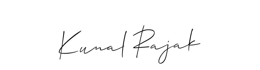 How to make Kunal Rajak name signature. Use Allison_Script style for creating short signs online. This is the latest handwritten sign. Kunal Rajak signature style 2 images and pictures png