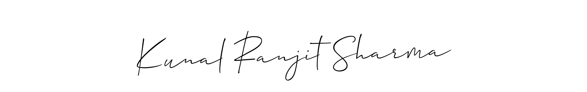How to make Kunal Ranjit Sharma name signature. Use Allison_Script style for creating short signs online. This is the latest handwritten sign. Kunal Ranjit Sharma signature style 2 images and pictures png