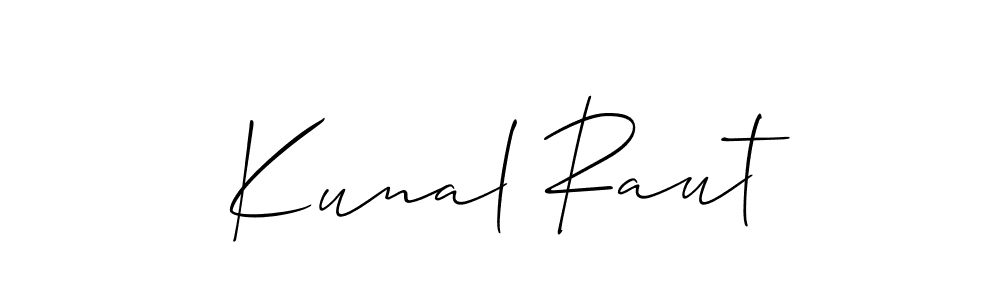 Design your own signature with our free online signature maker. With this signature software, you can create a handwritten (Allison_Script) signature for name Kunal Raut. Kunal Raut signature style 2 images and pictures png