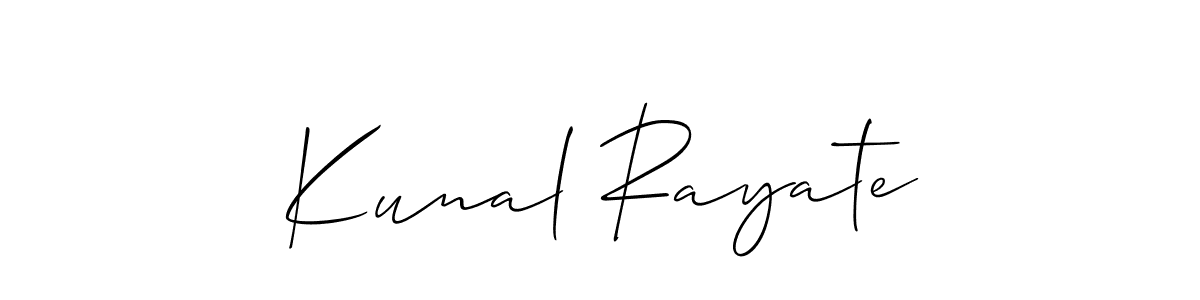 Kunal Rayate stylish signature style. Best Handwritten Sign (Allison_Script) for my name. Handwritten Signature Collection Ideas for my name Kunal Rayate. Kunal Rayate signature style 2 images and pictures png