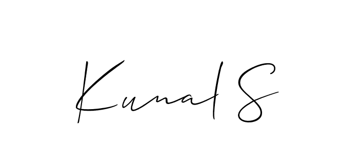 Allison_Script is a professional signature style that is perfect for those who want to add a touch of class to their signature. It is also a great choice for those who want to make their signature more unique. Get Kunal S name to fancy signature for free. Kunal S signature style 2 images and pictures png