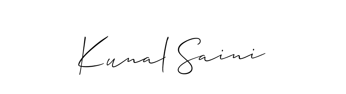 if you are searching for the best signature style for your name Kunal Saini. so please give up your signature search. here we have designed multiple signature styles  using Allison_Script. Kunal Saini signature style 2 images and pictures png