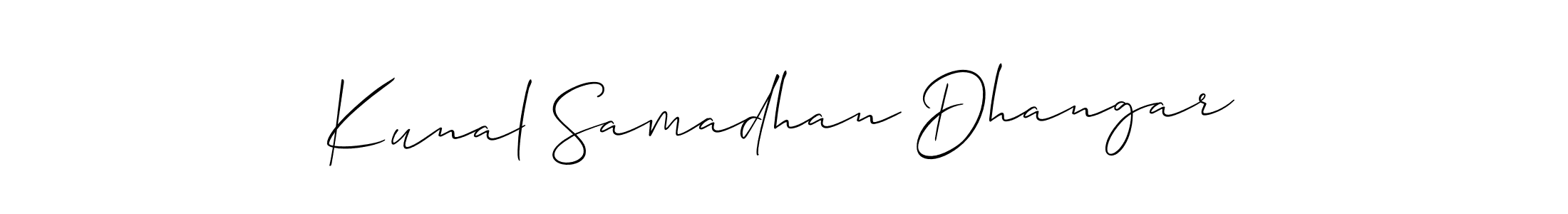 Create a beautiful signature design for name Kunal Samadhan Dhangar. With this signature (Allison_Script) fonts, you can make a handwritten signature for free. Kunal Samadhan Dhangar signature style 2 images and pictures png