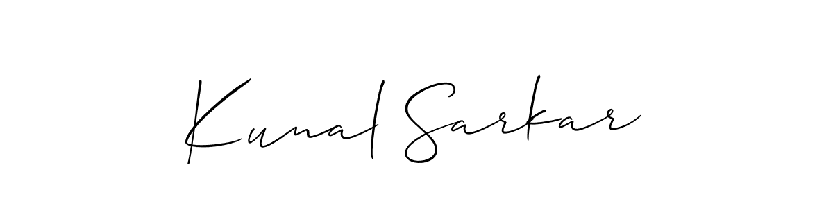 The best way (Allison_Script) to make a short signature is to pick only two or three words in your name. The name Kunal Sarkar include a total of six letters. For converting this name. Kunal Sarkar signature style 2 images and pictures png