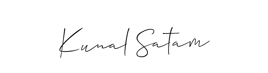 The best way (Allison_Script) to make a short signature is to pick only two or three words in your name. The name Kunal Satam include a total of six letters. For converting this name. Kunal Satam signature style 2 images and pictures png