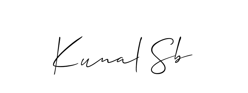 Create a beautiful signature design for name Kunal Sb. With this signature (Allison_Script) fonts, you can make a handwritten signature for free. Kunal Sb signature style 2 images and pictures png