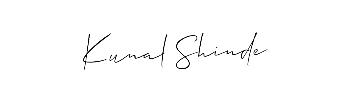 Create a beautiful signature design for name Kunal Shinde. With this signature (Allison_Script) fonts, you can make a handwritten signature for free. Kunal Shinde signature style 2 images and pictures png