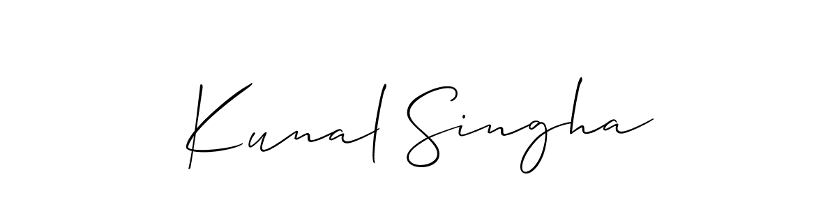 Create a beautiful signature design for name Kunal Singha. With this signature (Allison_Script) fonts, you can make a handwritten signature for free. Kunal Singha signature style 2 images and pictures png