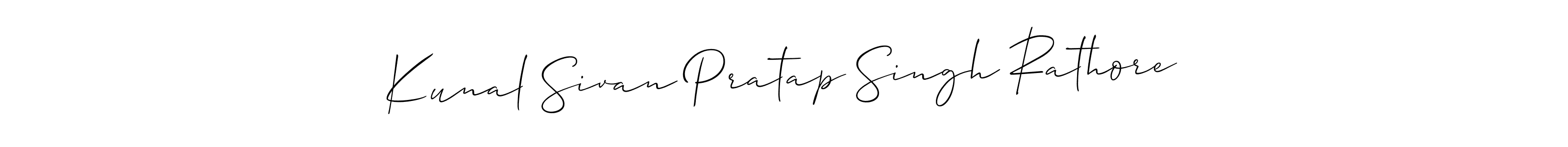 You should practise on your own different ways (Allison_Script) to write your name (Kunal Sivan Pratap Singh Rathore) in signature. don't let someone else do it for you. Kunal Sivan Pratap Singh Rathore signature style 2 images and pictures png