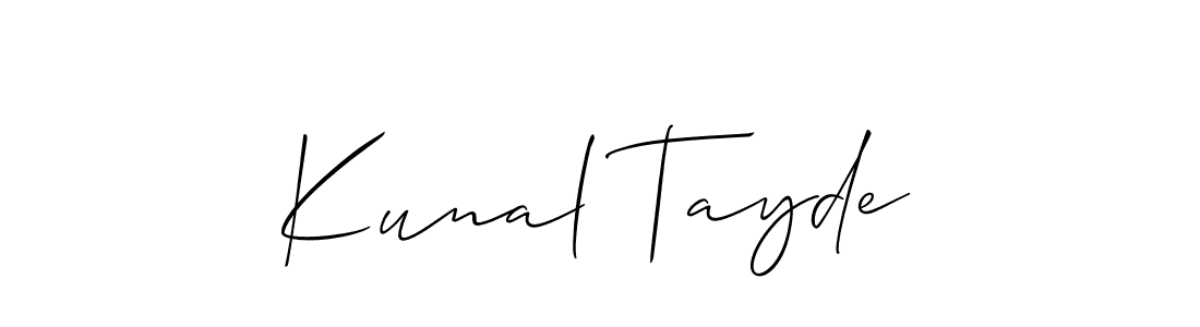 Also we have Kunal Tayde name is the best signature style. Create professional handwritten signature collection using Allison_Script autograph style. Kunal Tayde signature style 2 images and pictures png