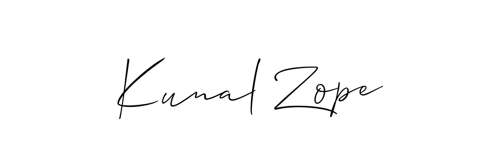 Use a signature maker to create a handwritten signature online. With this signature software, you can design (Allison_Script) your own signature for name Kunal Zope. Kunal Zope signature style 2 images and pictures png