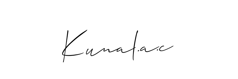 The best way (Allison_Script) to make a short signature is to pick only two or three words in your name. The name Kunal.a.c include a total of six letters. For converting this name. Kunal.a.c signature style 2 images and pictures png