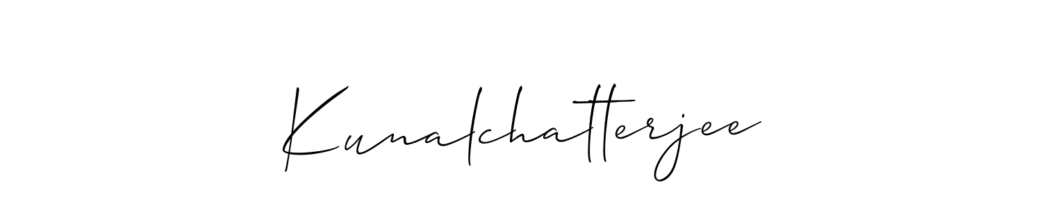 The best way (Allison_Script) to make a short signature is to pick only two or three words in your name. The name Kunalchatterjee include a total of six letters. For converting this name. Kunalchatterjee signature style 2 images and pictures png