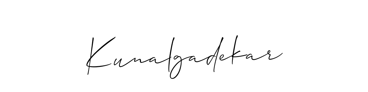 if you are searching for the best signature style for your name Kunalgadekar. so please give up your signature search. here we have designed multiple signature styles  using Allison_Script. Kunalgadekar signature style 2 images and pictures png