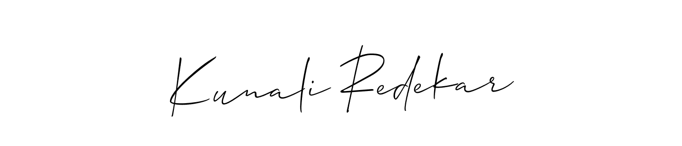 You can use this online signature creator to create a handwritten signature for the name Kunali Redekar. This is the best online autograph maker. Kunali Redekar signature style 2 images and pictures png